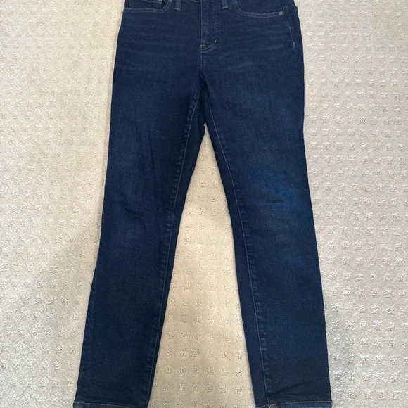 Madewell 9” Mid-Rise Skinny Jeans Size 27 Dark Wash Stretch Denim - Picture 2 of 7